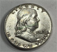 1949 Better Date Franklin Half Dollar