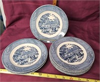 7 currier and Ives plates