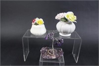 Fine Bone China Bouquets & Amethyst Tree Decor