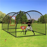 22x12x8FT Baseball Batting Cage Net Portable Black