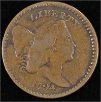 1794 LIBERTY CAP HALF CENT VF