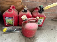 4 Assorted 2 Gallon Gas Cans