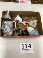 Lot to include Wizard of Oz tin man mug