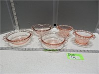 Pink depression glass bowls