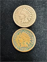 1860 & 1863 Indian Head Pennies