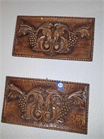 2 CARVED WOOD WALL PLAQUES