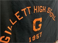 1957 WOOL GUILETT HIGH SCHOOL BLACK.& ORANGE