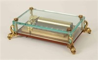 Reuge 72 Swiss Music Box Glass & Dolphin Legs