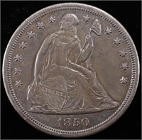 1850-O SEATED LIBERTY DOLLAR CH AU