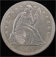 1860-O SEATED LIBERTY DOLLAR CH AU