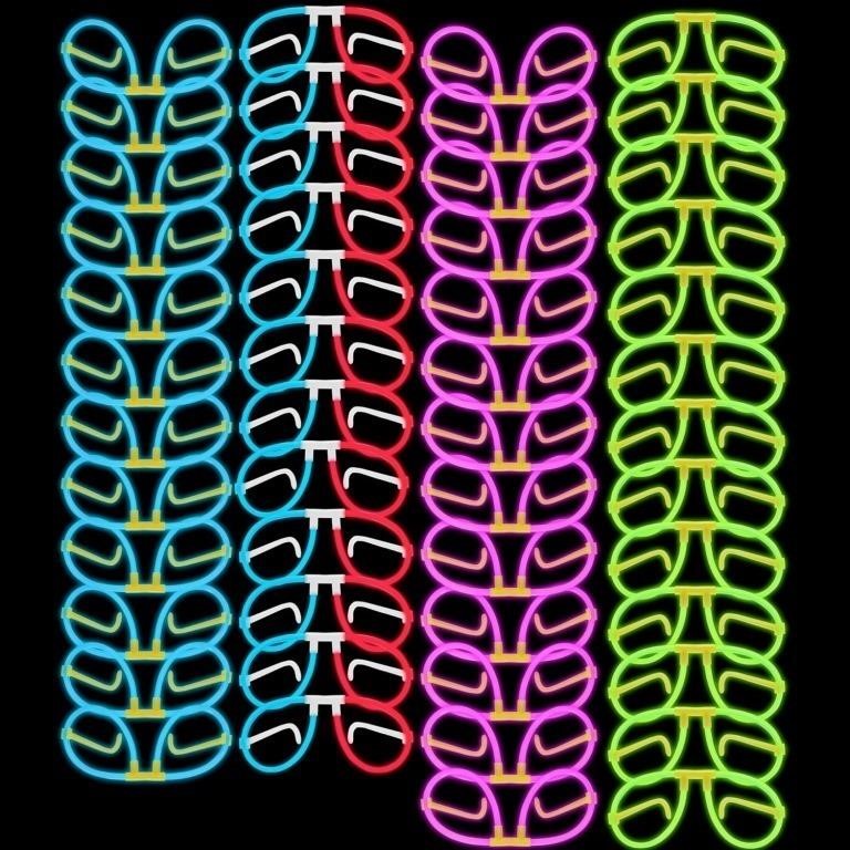 Glow Sticks Bulk 50ct Glow Eyeglasses, Glow in