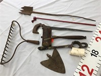 Vintage metal and wood tools