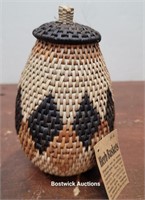 African Zulu woven herb basket