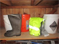 Safety Jacket, Boots + Buckets