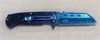 M Tech Blue Button Lock Knife w/4"Blade