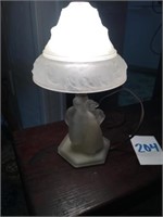 Vintage Frosted Figural Lamp ( 11" T)