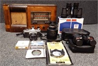 Vintage Radio, Camera, Binoculars & More