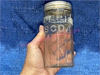 Old "Soda" Spice Hoosier Cabinet Jar w/ lid