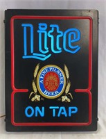 Electric Neon Miller Lite Wall Sign (Lights Up)