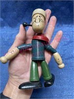 1930s wooden Popeye doll - 6in tall