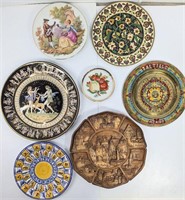 LOT Seven Decorative Wall Plates including Limoges