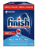 140-Pk Finish Powerball Dishwasher Detergent, 2.4