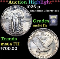 ***Auction Highlight*** 1926-p Standing Liberty Qu
