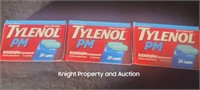 3 Tylenol PM 24 Caplets per box