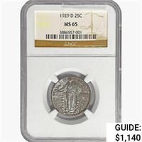 1929-D Standing Liberty Quarter NGC MS65