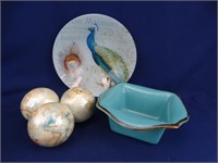Decorative Glass Peacock Bowl