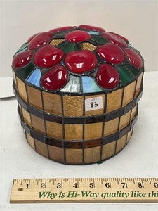 STAINED GLASS BASKET OF APPLES LIGHT