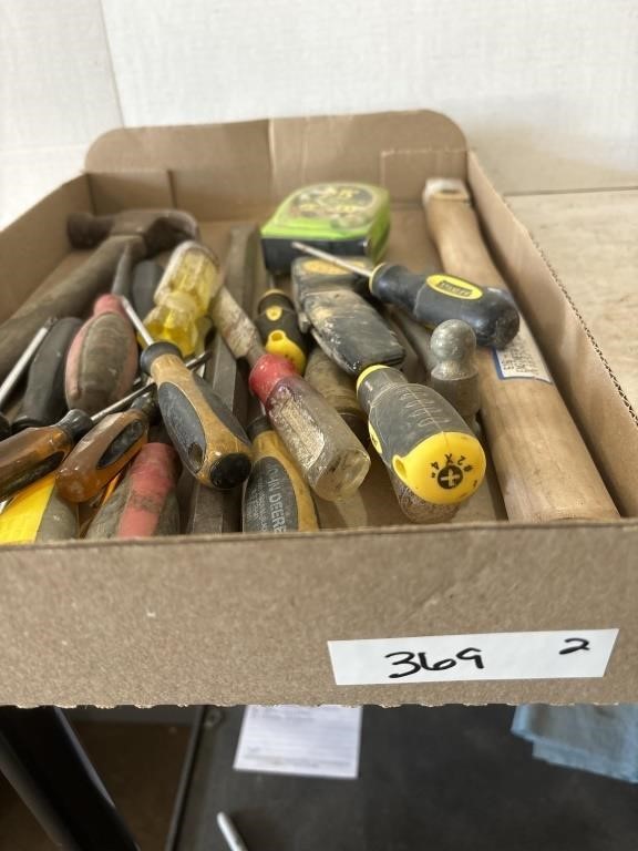 Flat of Screwdrivers, Hammers and Tape Measures