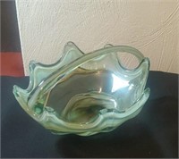 Beautiful art glass bowl in light green