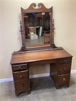 ANTIQUE VANITY WITH MIRROR