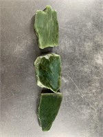 3 Polished slabs of Alaskan Kobuk jade, perfect fo
