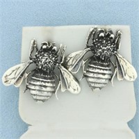 Bee Earrings in Sterling Silver