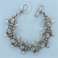 Bee Chain Bracelet in Sterling Silver