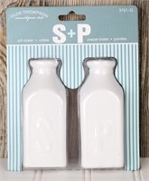 Old Thompson Milk Bottle Salt & Pepper Shakers