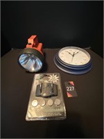 Wall Clock, Flash Light & Hat Light