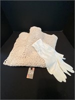 Crocheted Table Cloth & Gloves