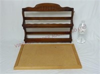 Wood Spices Rack & 11"x17" Cork Board