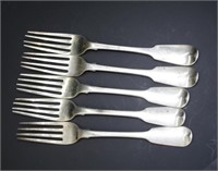 Group six Georgian & Victorian silver Dinner Forks
