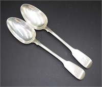 Pair George II sterling silver Serving Spoons