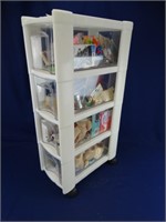 Rolling Cart w 4 Drawers & Contents