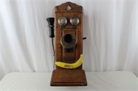 Antique Monarch Oak Wall Telephone