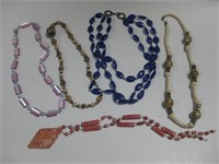 Five Vintage Costume Necklaces