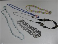 Five Vtg. Costume Necklaces