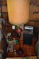 Matching floor lamp and 2 table lamps; as is