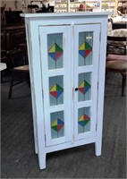 Small Stained Glass 2 Door Cabinet 51h,25w,10d