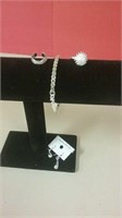 Silvertone Jewellery Bracelet, Earrings, Toe Ring